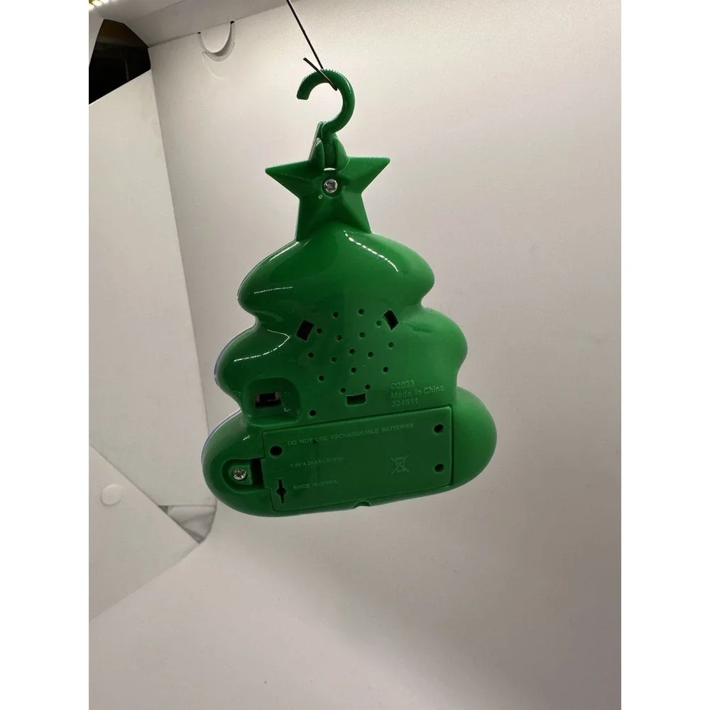 2023 Light Up‎ Musical Santa Ornament Christmas Tree Shape Battery Operated